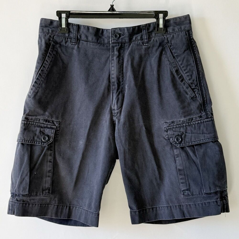 VNTG Banana Republic Mens Sz 33 Cargo Shorts Blue Baggy Skate Grunge Cotton Y2K